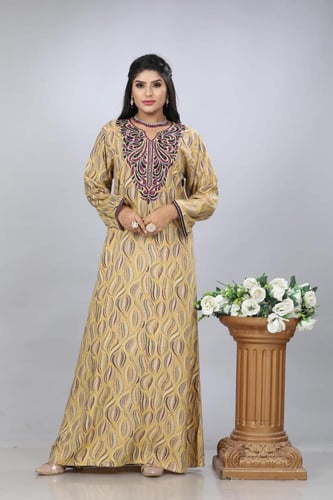 جلابية قطن كشميري بيج تطريز القصب الفاخر موديل SQ4...