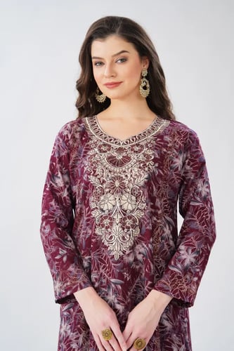 جلابية استايل مخور اماراتي لون عودي موديل SX6-111