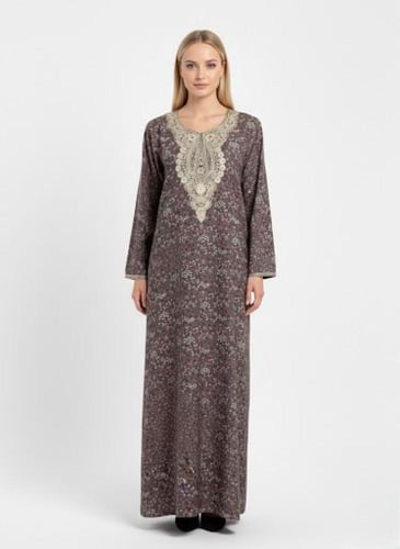 جلابية كشميري لون عودي موديل SQ5-41