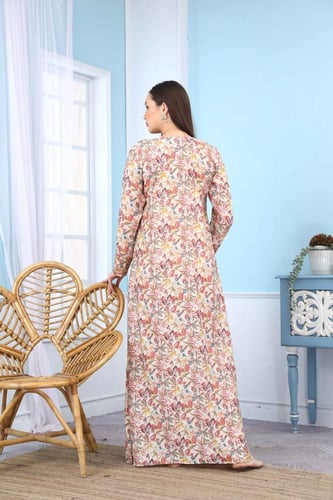 جلابية مخور اماراتي لون اورنج موديل DB5-68