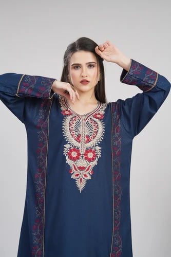 جلابية استايل بحريني لون كحلي موديل DB6-154