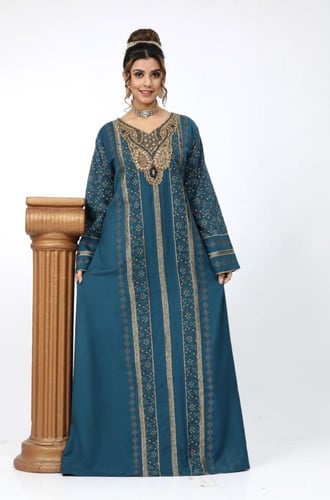 جلابية استقبال لون بترولي موديل WS4-85