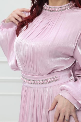 فستان اورجانزا كويتي لون بينك موديل CH6-115