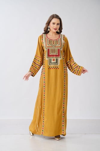 جلابية استايل عسيري لون كموني موديل DB6-153