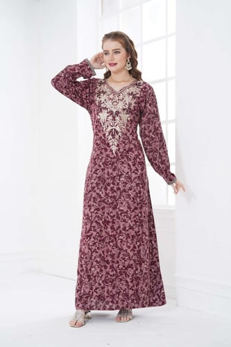 جلابية كشميري لون طوبي موديل SQ5-165