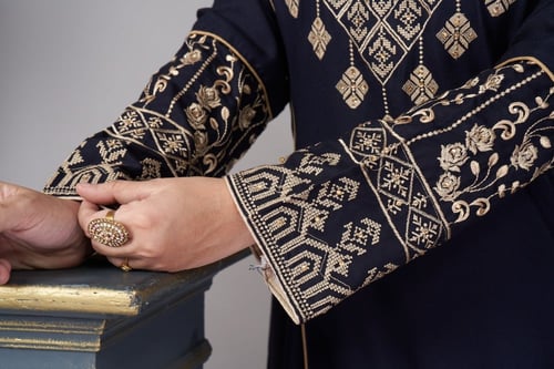 جلابية ستايل اردني لون كحلي موديل DB4-22