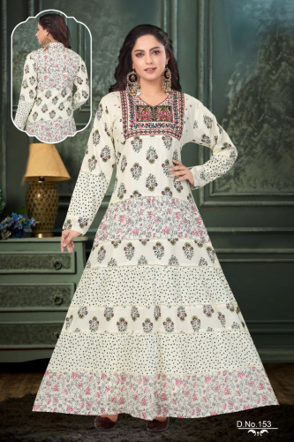 جلابية قطن كلوش لون رمادي في وردي بطبقات فانسي مود...