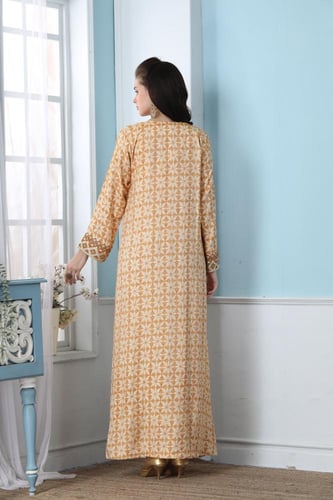 جلابية استايل امارتي لون بيج موديل DB5-90