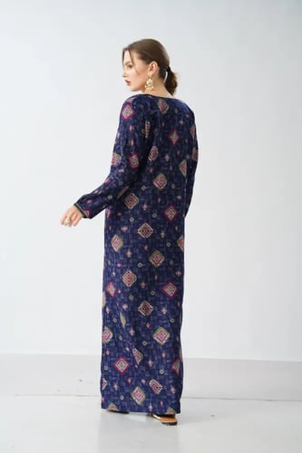 جلابية كشميري صدرية اردني لون كحلي موديل SQ6-190