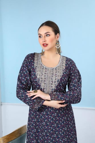 جلابية اماراتي لون بترولي موديل SX5-36