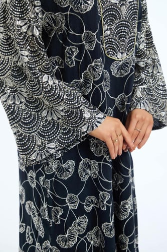 جلابية كويتي لون كحلي موديل CH5-32