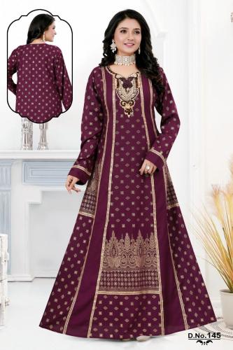 جلابية استقبال بخيط القصب المذهب لون موف موديل WS-...