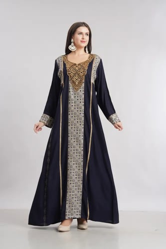 جلابية استقبال لون كحلي موديل WS6-144