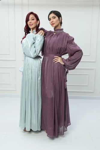 فستان اورجانزا كويتي لون ازرق تيفاني موديل CH6-116