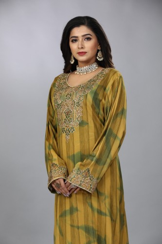 مخور اماراتي لون اصفر مطرز بالقصب موديل DB4-33