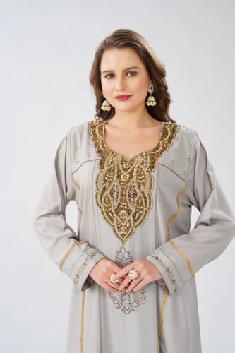 جلابية استقبال لون رمادي موديل WS6-148