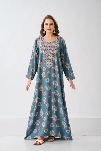 جلابية استايل مخور اماراتي لون بترولي موديل SX6-10...