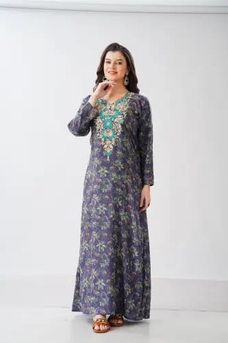 جلابية استايل مخور اماراتي لون بترولي موديل SX6-10...