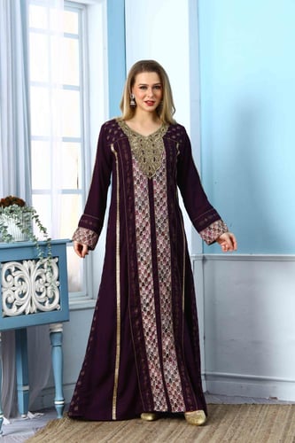 جلابية استقبال لون موف موديل WS5-114