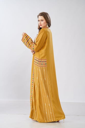 جلابية استايل عسيري لون كموني موديل DB6-153