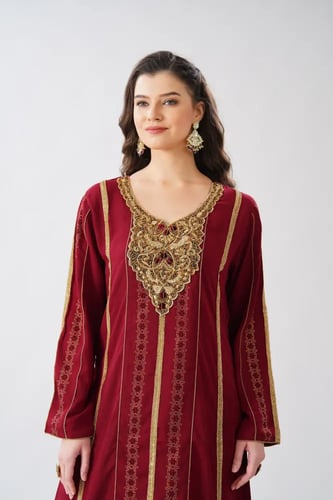 جلابية استقبال لون عودي موديل WS6-161