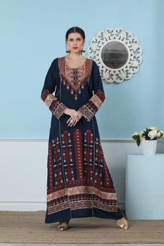 جلابية استايل اردني لون كحلي موديل DB5-76A