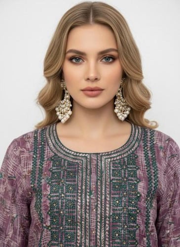 جلابية كشميري صدرية اردني لون لحمي موديل SQ6-171