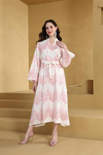 جلابية كويتي لون أوف وايت مع نبيتي موديل CH5-32A