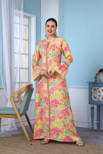 جلابية كويتية ملونة من الفيسكوز الناعم موديل DB5-6...