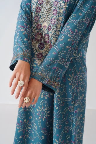 جلابية استايل مخور اماراتي لون بترولي موديل SX6-10...