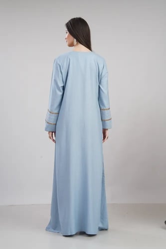 جلابية استقبال لون سماوي موديل WS6-140