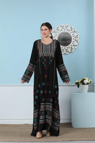 جلابية استايل اردني لون اسود موديل DB5-91