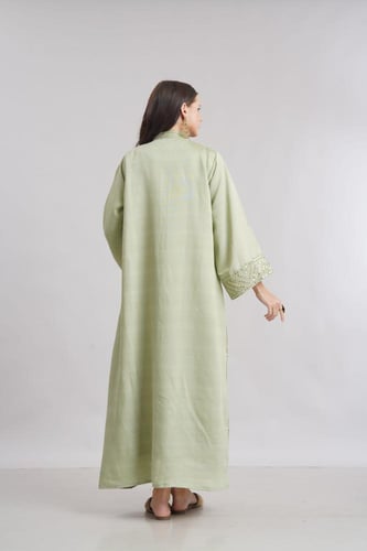 جلابية استايل كويتي لون مينت جرين موديل KK6-96