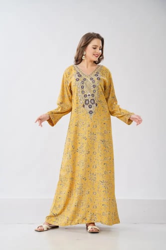 جلابية استايل مخور اماراتي لون كموني موديل SX6-108