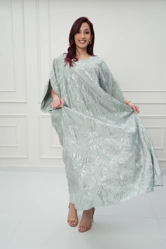 جلابية كويتي لون أخضر موديل CH6-92