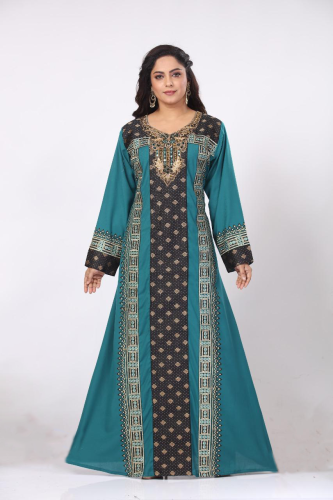 جلابية استقبال لون بترولي فاتح موديل WS-37