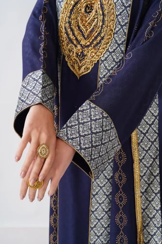 جلابية استايل بحريني لون كحلي موديل WS6-131