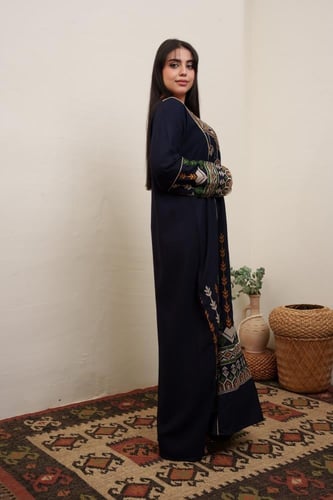 جلابية استايل اردني لون كحلي موديل DB4-23