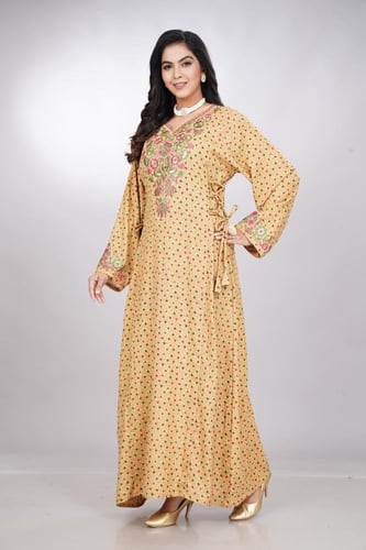 مخور اماراتي من الكشمير والقطن لون اصفر موديل SX4-...