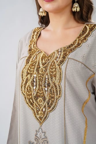 جلابية استقبال لون رمادي موديل WS6-148