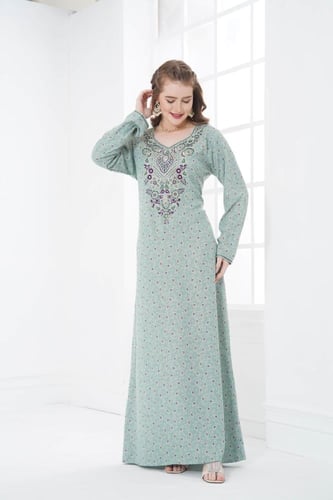 جلابية كشميري لون تيفاني موديل SQ5-172