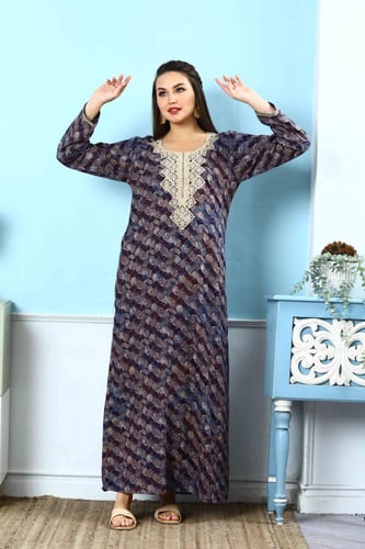 جلابية كشميري لون موف موديل SQ5-132