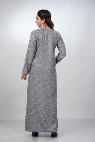 جلابية جامبو مخور كشميري لون بترولي موديل SV5-78