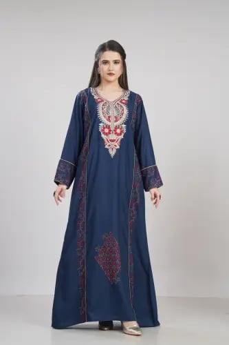 جلابية استايل بحريني لون كحلي موديل DB6-154