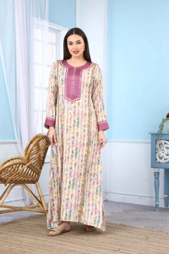 جلابية استايل مغربي لون موف موديل DB5-61