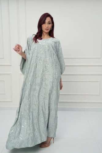 جلابية كويتي لون أخضر موديل CH6-92