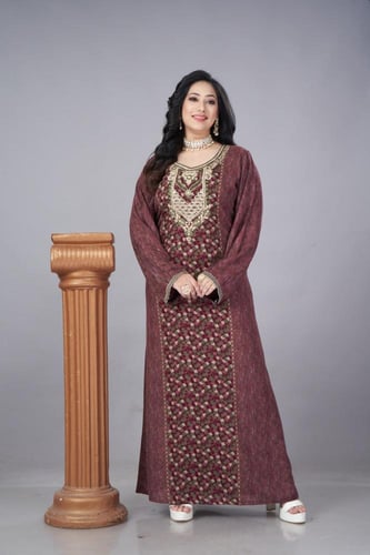 جلابية كشميري لون عودي موديل SQ4-86