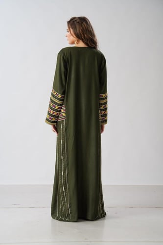 جلابية استايل عسيري لون مينت جرين موديل DB6-153