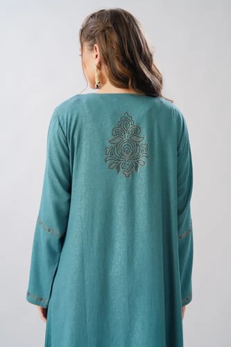 جلابية استقبال لون بترولي فاتح موديل WS6-141