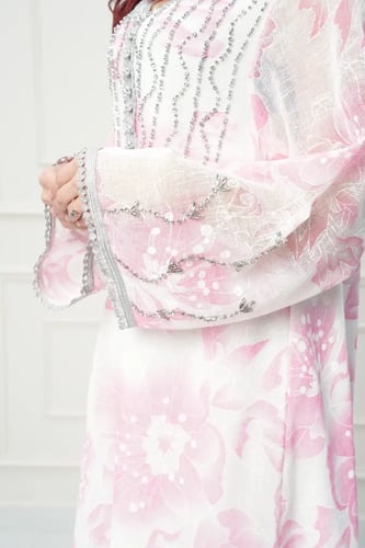 جلابية مغربي لون وردي موديل CH6-70